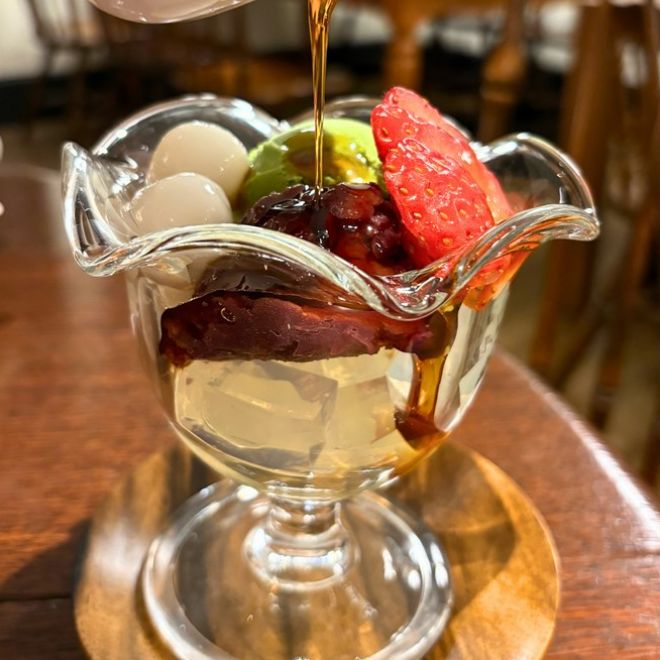 あんみつパフェ (抹茶アイス or ほうじ茶アイス)